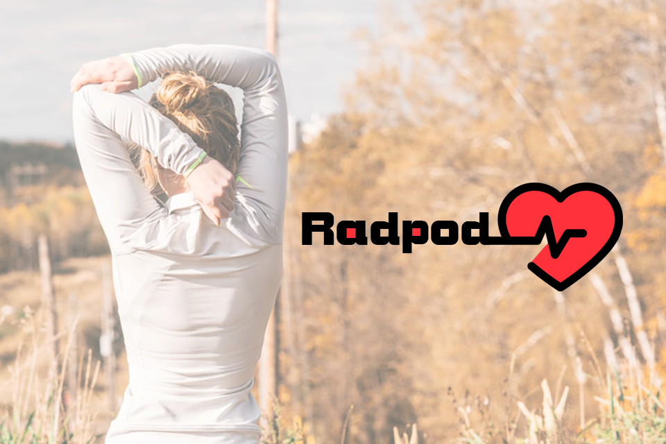 Rapdo about US girl stretching prepaperinf for a jog with rapdop logo - About us